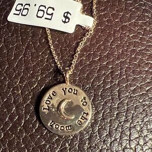 3/$18 Gold Moon Pendant Necklace Lot 222